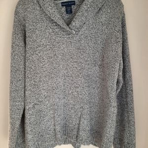 {L} Karen Scott Blue Sweater with Button Detail